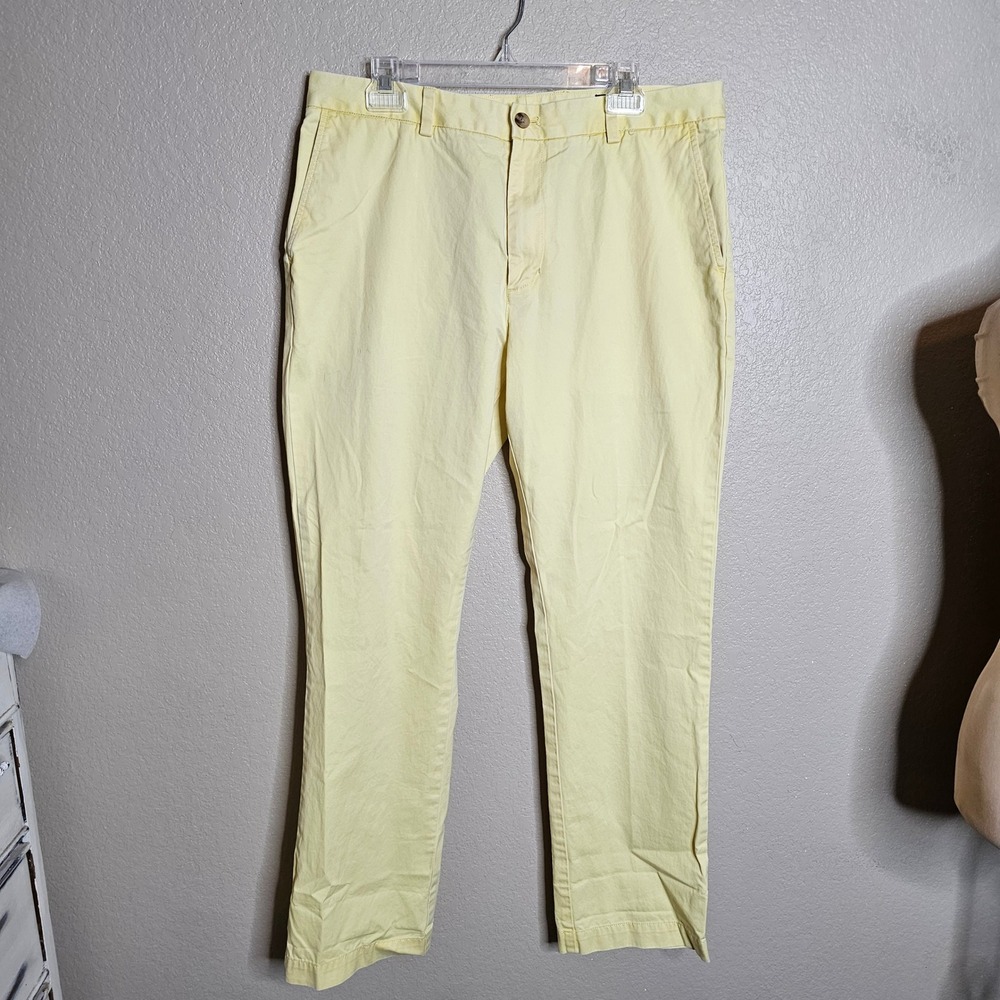 Vineyard Vines Mens Slim Fit Breaker Pant Yellow Cotton Chino 36x32